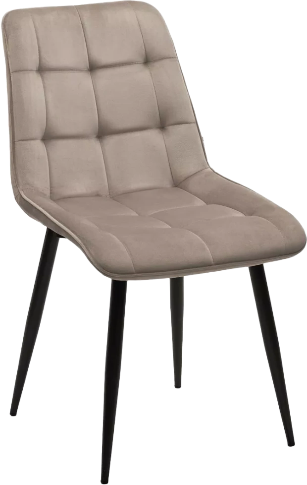Стул Chic, мягкий, Bluvel-40 бежевый, черный каркас