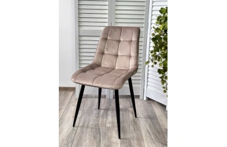 Стул Chic, мягкий, Bluvel-40 бежевый, черный каркас