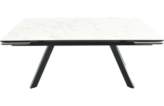 Кухонный обеденный стол Monaco, раздвижной 180, серый Calacata vaglioro, каркас черный