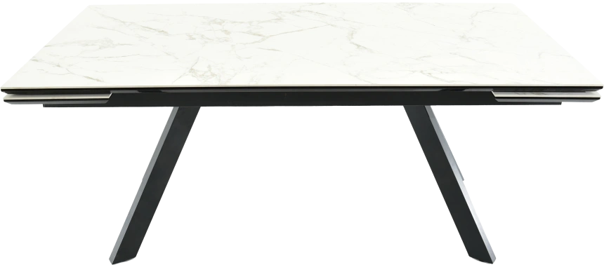 Кухонный обеденный стол Monaco, раздвижной 180, серый Calacata vaglioro, каркас черный 
