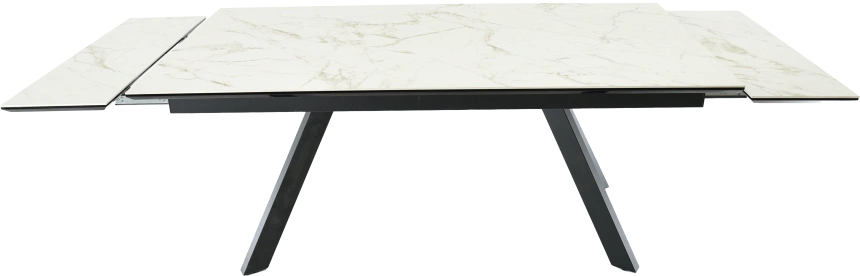 Кухонный обеденный стол Monaco, раздвижной 180, серый Calacata vaglioro, каркас черный 