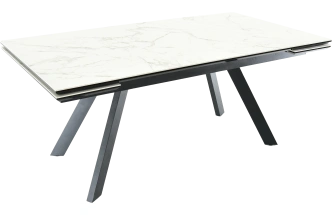 Кухонный обеденный стол Monaco, раздвижной 180, серый Calacata vaglioro, каркас черный