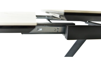 Кухонный обеденный стол Monaco, раздвижной 180, серый Calacata vaglioro, каркас черный