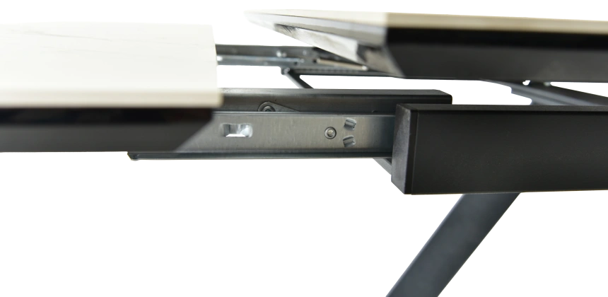 Кухонный обеденный стол Monaco, раздвижной 180, серый Calacata vaglioro, каркас черный 