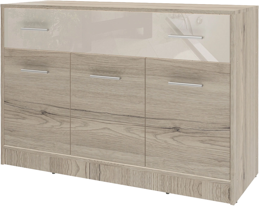 Спальный гарнитур Лациа 2, дуб санремо / крем бежевый 