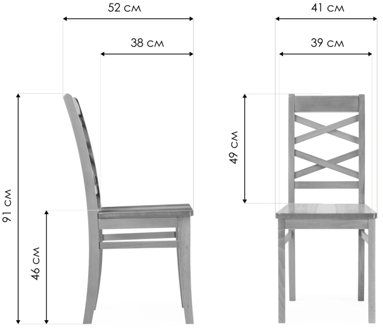 Стул Валтер, деревянный, дуб