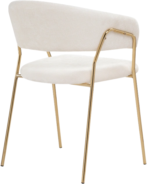 Стул Kamelia 1, white fabric / gold