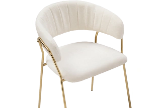 Стул Kamelia 1, white fabric / gold