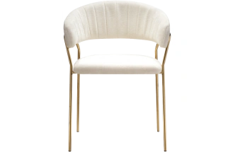 Стул Kamelia 1, white fabric / gold