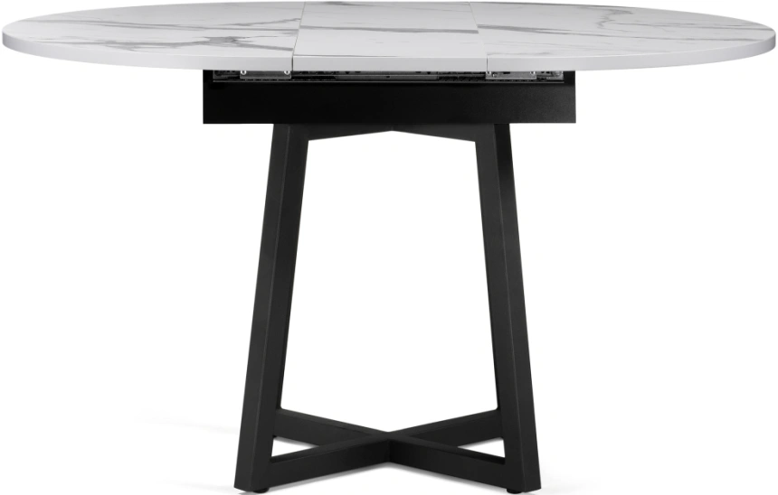 Кухонный раздвижной стол Регна, 100(130)х100х75, черный / белый