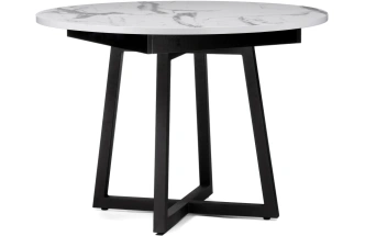 Кухонный раздвижной стол Регна, 100(130)х100х75, черный / белый