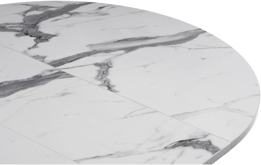 Кухонный раздвижной стол Регна, 100(130)х100х75, черный / белый