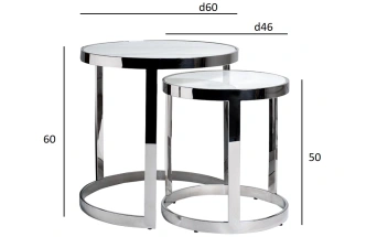 Комплект журнальных столов 47ED-ET081S, 60x60x60, стекло, прозрачный /хром