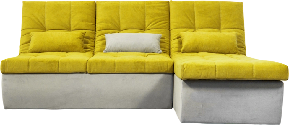 Диван прямой София 2, 228 на 170, ткань Catania lemon, Catania smoke