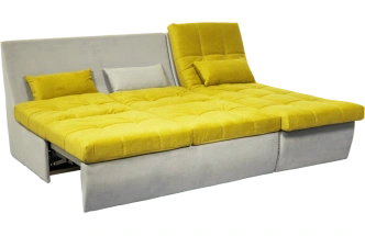 Диван прямой София 2, 228 на 170, ткань Catania lemon, Catania smoke