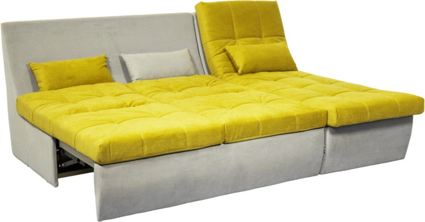 Диван прямой София 2, 228 на 170, ткань Catania lemon, Catania smoke