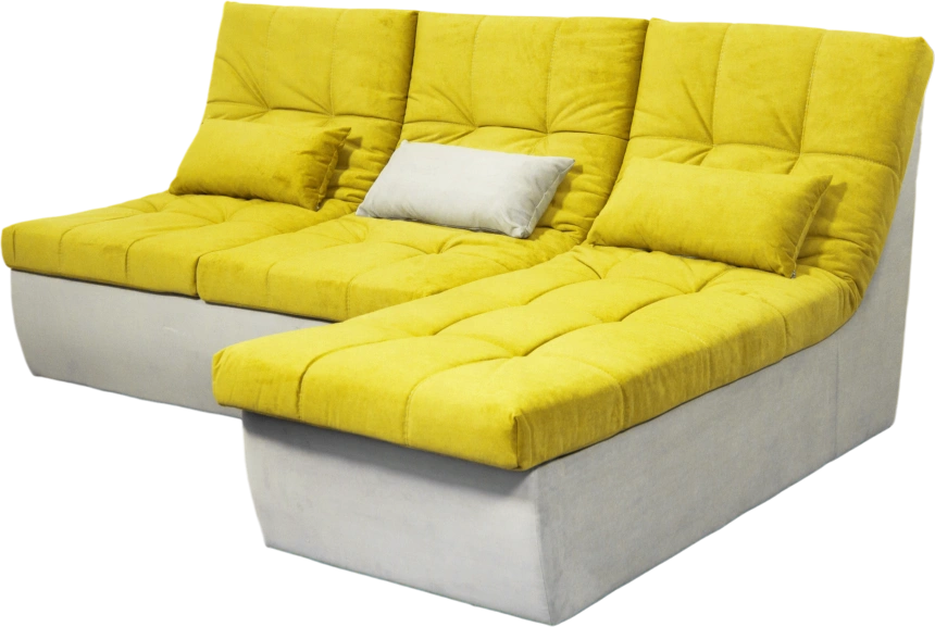 Диван прямой София 2, 228 на 170, ткань Catania lemon, Catania smoke