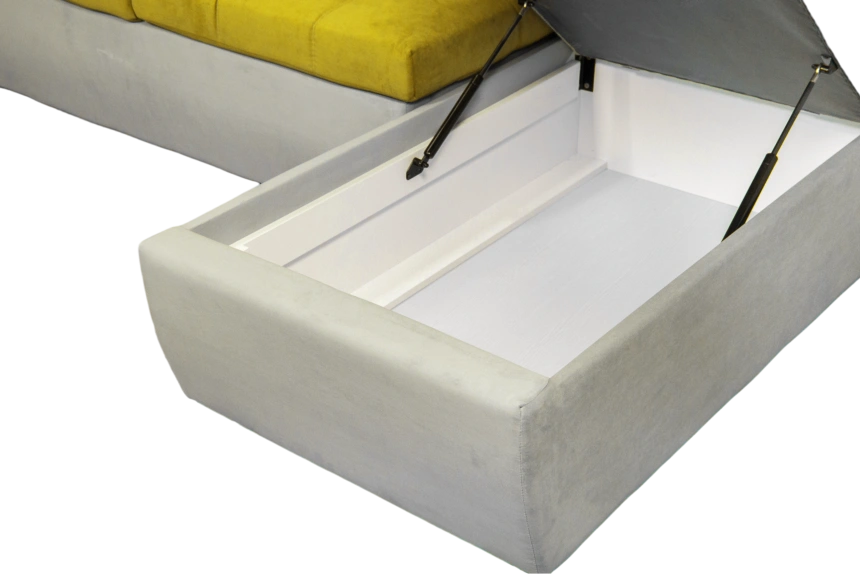 Диван прямой София 2, 228 на 170, ткань Catania lemon, Catania smoke