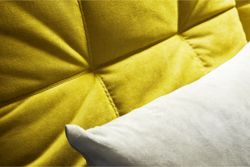 Диван прямой София 2, 228 на 170, ткань Catania lemon, Catania smoke