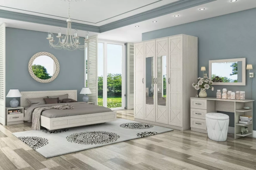 Шкаф двухдверный Лозанна, Дуб белый