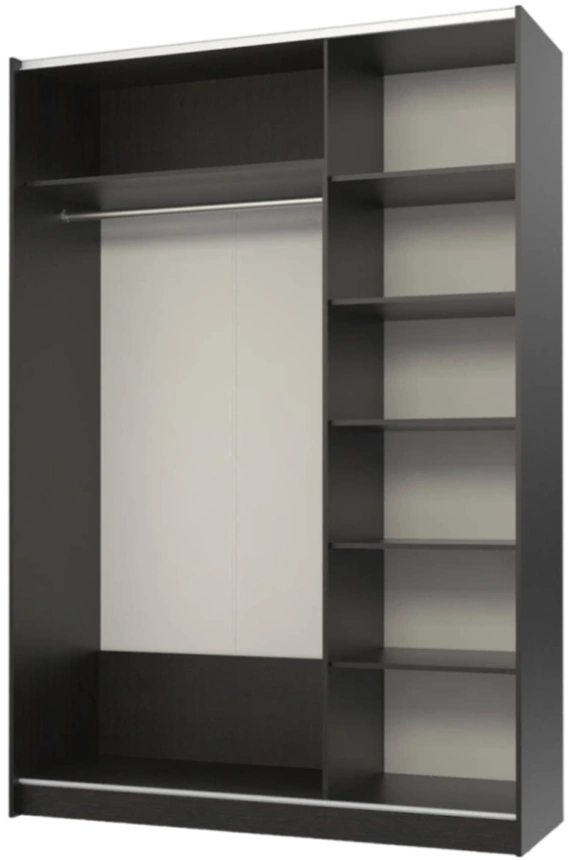 Шкаф-купе Марвин-3, двухдверный, 163x220, Дуб феррара / Белый глянец / Дуб феррара глянец