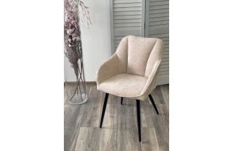 Стул Reflet, мягкий, 3018-10 бежевый, шенилл, черный каркас 