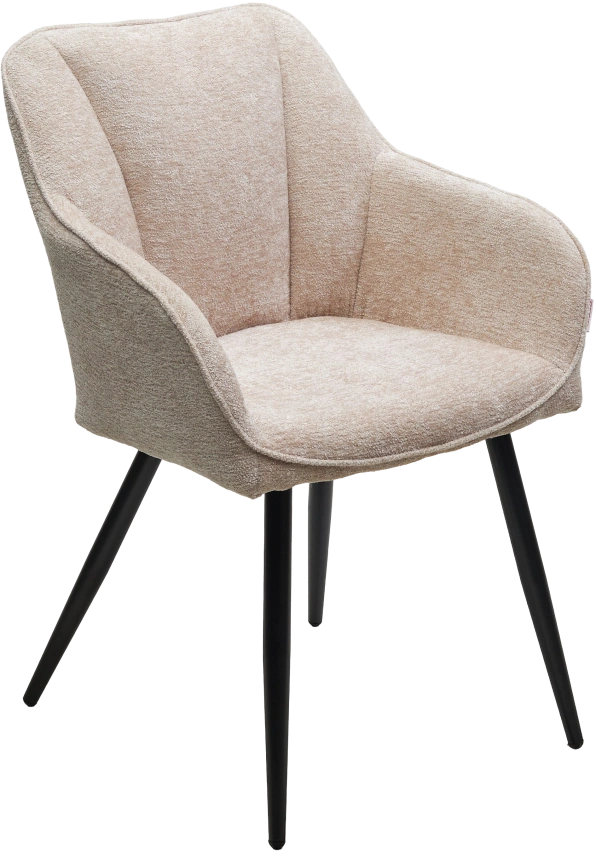 Стул Reflet, мягкий, 3018-10 бежевый, шенилл, черный каркас 