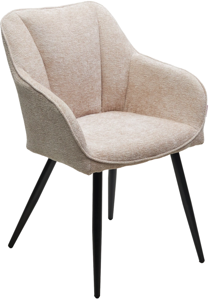 Стул Reflet, мягкий, 3018-10 бежевый, шенилл, черный каркас 