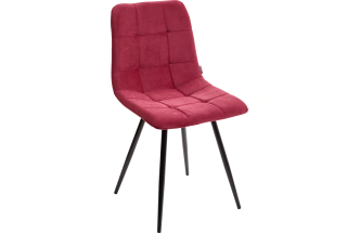 Стул Uno, мягкий, 25 винный #16, велюр, черный каркас
