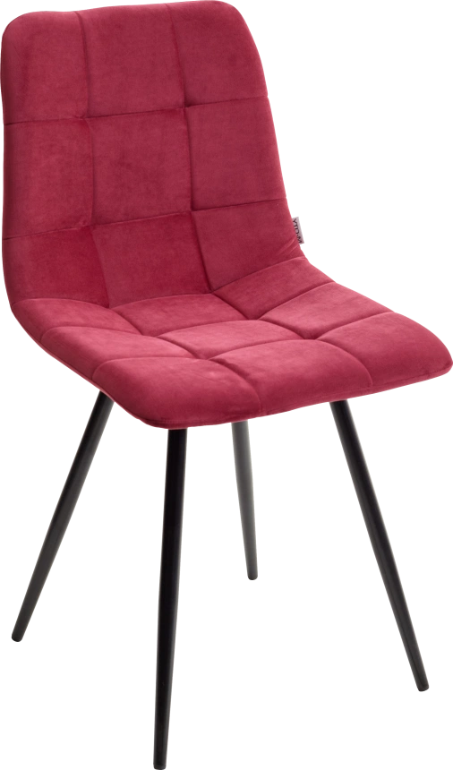 Стул Uno, мягкий, 25 винный #16, велюр, черный каркас