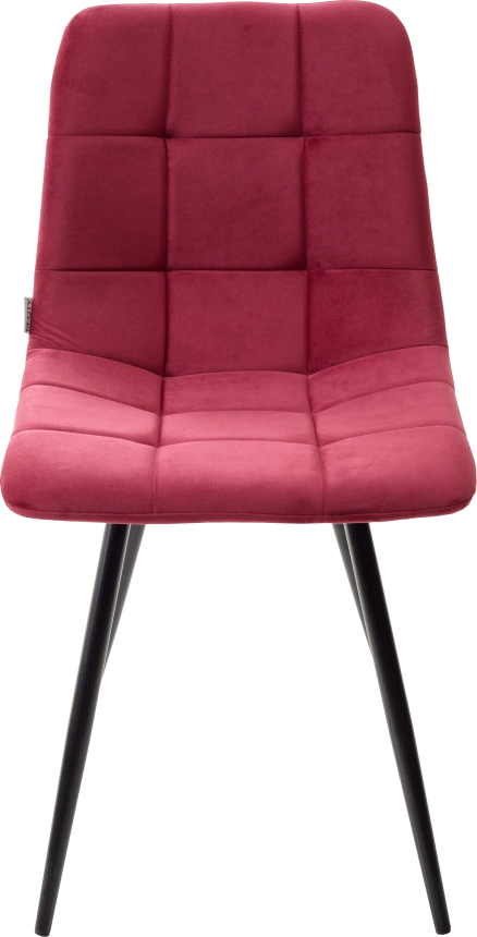 Стул Uno, мягкий, 25 винный #16, велюр, черный каркас