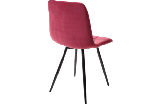 Стул Uno, мягкий, 25 винный #16, велюр, черный каркас
