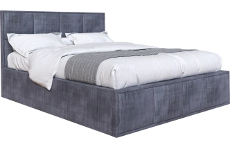 Кровать Октавия 140, мягкая, полутораспальная, лана серый