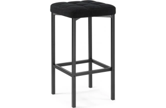 Барный табурет Лофт, микровелюр катания блэк / черный матовый