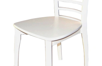 Стул Бурбон, деревянный, жесткий, эмаль белая