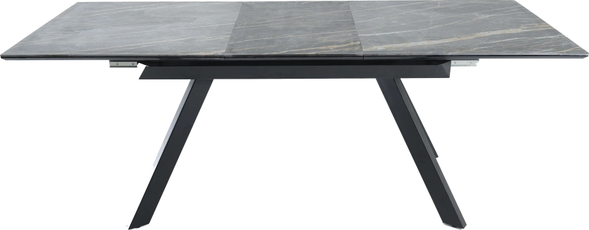Кухонный обеденный стол Como, раздвижной 140, черный Noir Desir Bocciardato, каркас черный