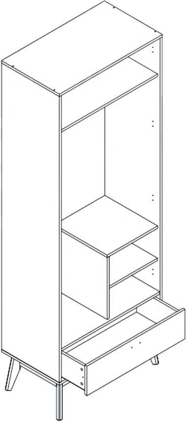 Шкаф двухдверный Калгари, распашной, дуб светлый / белый матовый