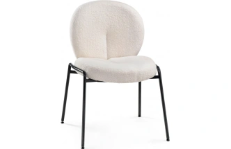 Стул на металлокаркасе Kalipso 1, букле белый / черный