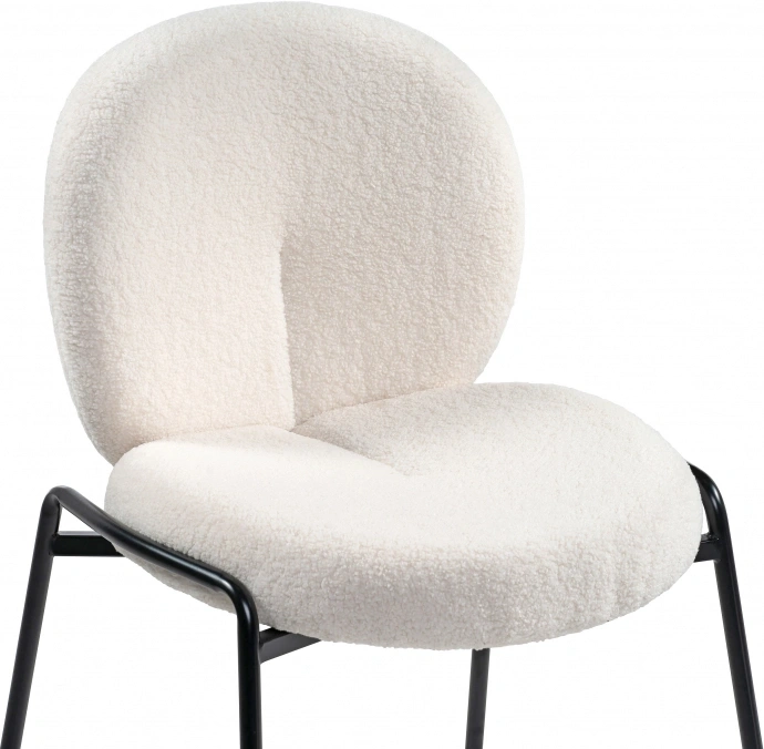 Стул на металлокаркасе Kalipso 1, букле белый / черный