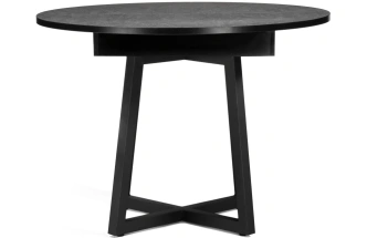 Кухонный раздвижной стол Регна, 100(130)х100х75, черный / бежевый