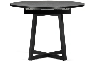 Кухонный раздвижной стол Регна, 100(130)х100х75, черный / бежевый