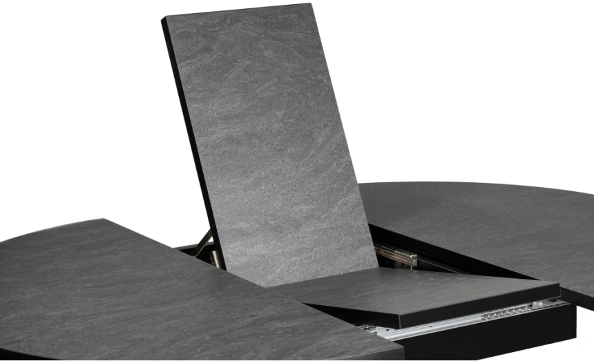 Кухонный раздвижной стол Регна, 100(130)х100х75, черный / бежевый