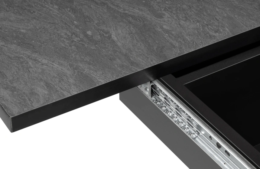 Кухонный раздвижной стол Регна, 100(130)х100х75, черный / бежевый