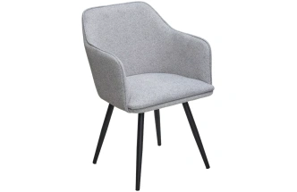 Стул Fort, поворотный, мягкий, NS10 Серый, букле, черный каркас