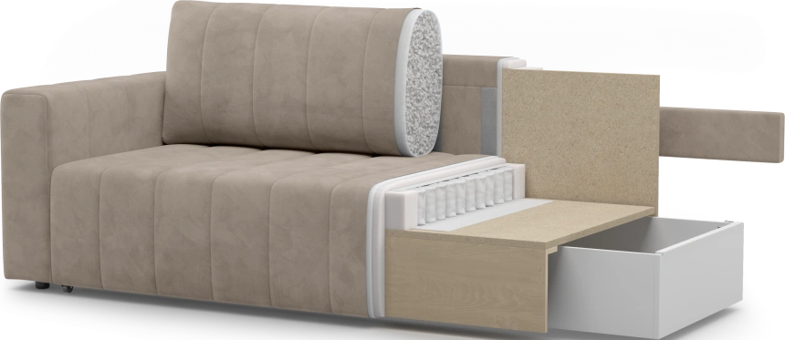 Диван прямой Мейлон, модель 047, Ultra Grey (серый)