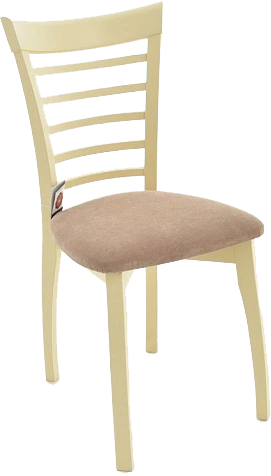 Стул Бурбон, деревянный с мягким сиденьем, Vivaldi 28 велюр, каркас слоновая кость