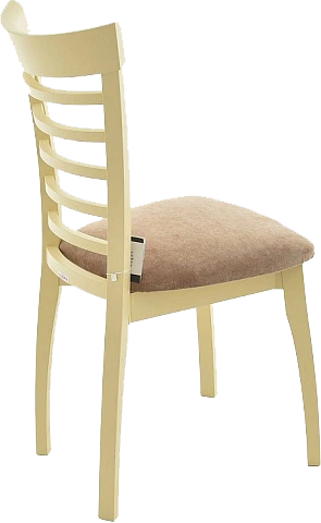 Стул Бурбон, деревянный с мягким сиденьем, Vivaldi 28 велюр, каркас слоновая кость