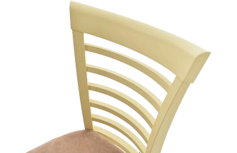 Стул Бурбон, деревянный с мягким сиденьем, Vivaldi 28 велюр, каркас слоновая кость