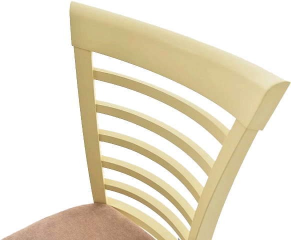 Стул Бурбон, деревянный с мягким сиденьем, Vivaldi 28 велюр, каркас слоновая кость