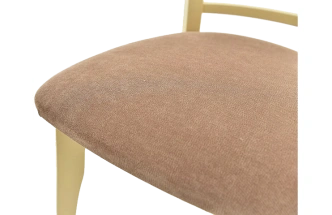 Стул Бурбон, деревянный с мягким сиденьем, Vivaldi 28 велюр, каркас слоновая кость